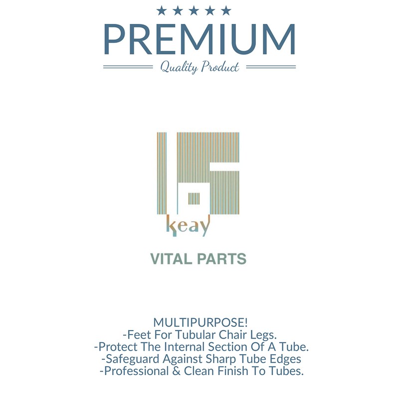 35mm Plastic End Caps, Black Round Tube Inserts, Pack of