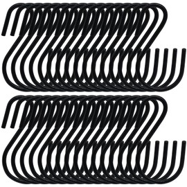 Litoexpe 120pcs Mini S Hooks for Hanging Plants Clothes, Small S-Hooks Heavy Duty, Metal S Shaped Hooks, Black S-Shaped Hook, 1 Inch/26mm