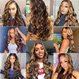 Zeslaerr Body Wave Human Hair Wig p1b/27 Ombre Blonde Brazilian Remy Hair Wigs 8A Grade 5x5 Lace Front Wigs Glueless Human Hair Pre Plucked With Baby Hair No Shedding And No Tangles 18 Inch
