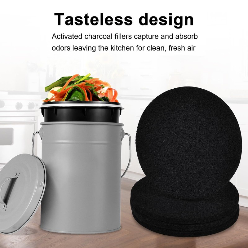 KingBra 10Pcs 6.5 Inch Charcoal Filters for Kitchen Compost Bin,