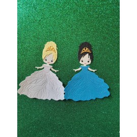 Unbranded 2 Pretty Princess Girl Cardstock die cuts Ball Dress, crown see pics.