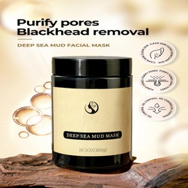 Grospe Deep Sea Mud Mask – Unisex Deep Cleansing Face Mask for All Skin Types Dead Sea Mud Mask Pore Tightening Blackhead Removal and Oil-Water Balance Super Strong Adsorption 10.5Oz