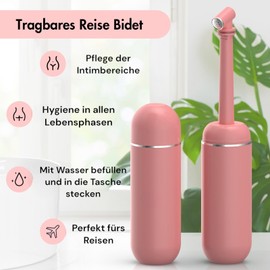 Po-Dusche perfekt für unterwegs und zu Hause mit Travel Bag | 380ml | Tragbares Reise Bidet | Wochenbett-Pflege | Portable Bidet