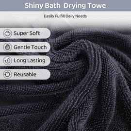 Shiny Wipes Cleaning Cloths for Shower,Ultra Absorbent Microfiber Cleaning Cloths,Bathroom Drying Towel for Window Shower Bathroom Kitchen Car Drying Towel(3 Sizes)