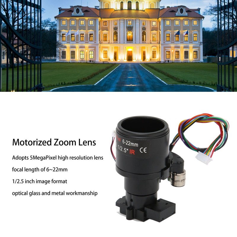 Motorized Zoom Lens 6‑22mm 5MP Focal Length High Precision Auto