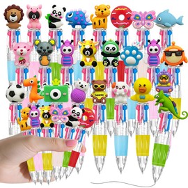 24PCS Fun Pens Assorted Multicolor Pen in One Bulk, 4-in-1 Cute Pen Mini Kawaii Pens Ballpoint Pens for Student Teacher Class School Office Home