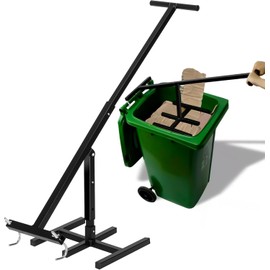 Manual Trash Compactor, Touchless Manual Trash Compactor Roadside Trash Can Compactor with Adjustable Handle for 25-145 Gallon Trash Can with Wheels