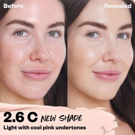 Kosas Revealer Concealer - Medium Coverage Makeup with Hyaluronic Acid, Conceals Dark Circles Under Eyes, Dark Spots and Blemishes + Brightens, Hydrates, Long-Lasting & Vegan, (Tone 2.6 C)