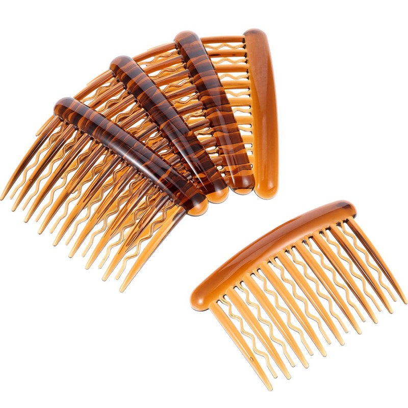 Gejoy 12 Pieces Plastic Teeth Hair Combs Tortoise Side Comb