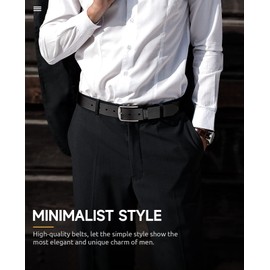 Buffway Mens Belt Full Grain Genuine Leather Belts for Men Casual Jeans or Dress with Gift Box 1 3/8" Wide