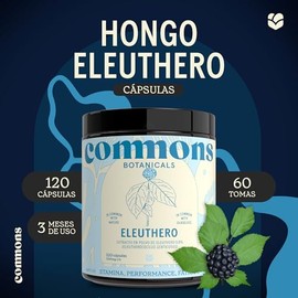 Commons Eleuthero - Adaptógenos - Suplemento Natural - Energía y Enfoque Mental - Apoya el Rendimiento Físico -100% Orgánico (120 Cápsulas)