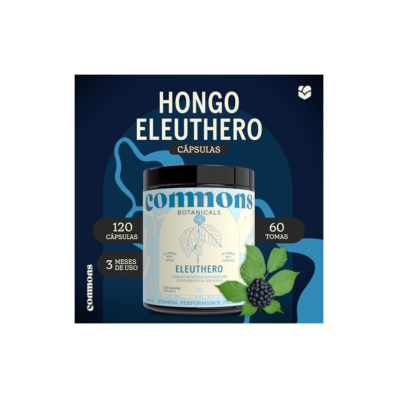 Commons Eleuthero - Adaptógenos - Suplemento Natural - Energía y