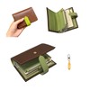 M5 Size Notebook, PU Leather, Avocado Green, Multiple Pockets for