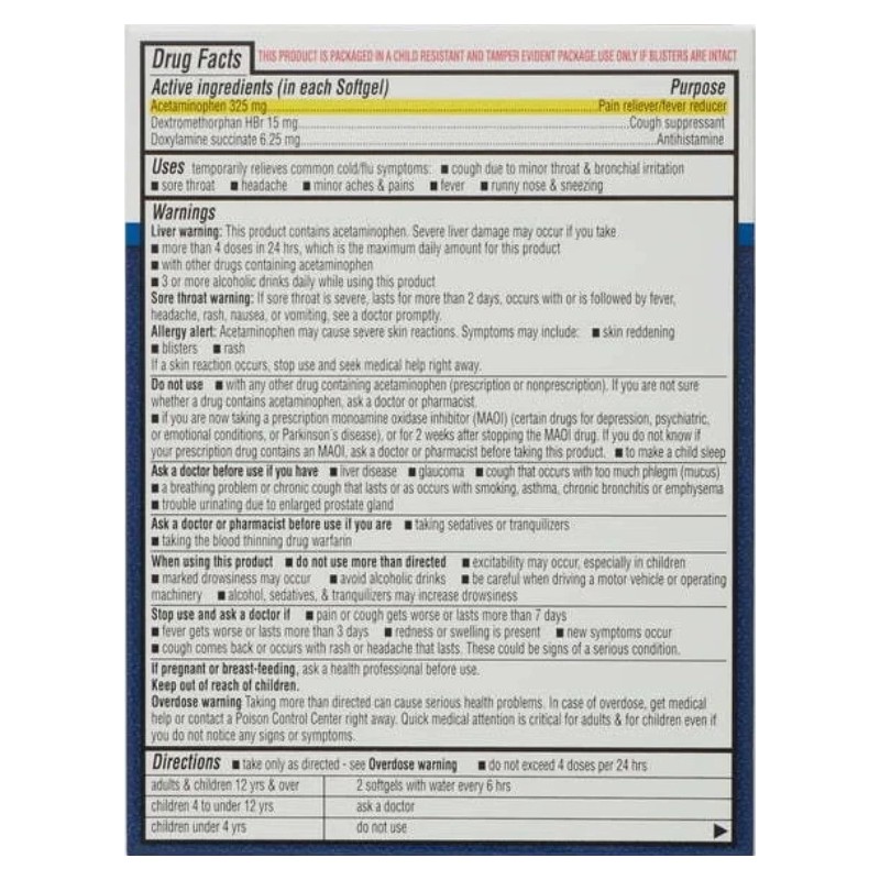 Equate NiteTime Cold & Flu Multi-Symptom Relief, 24 Count