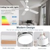 FUMLTP 52 inch Modern White Ceiling Fans with Lights APP/Remote