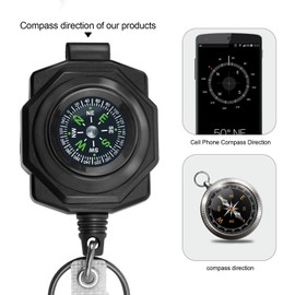 bolimoss Heavy Duty Retractable Keychain with Carabiner Compass, 2 Pack Retractable ID Badge Holder Clip, Tactical ID Badge Reel with 32” Steel Retractable Cord, Key Ring, 10 oz