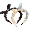 CHUANGZHIJIA Bow Headbands for Women Girls, Pearl, Polka Dot, Rabbit