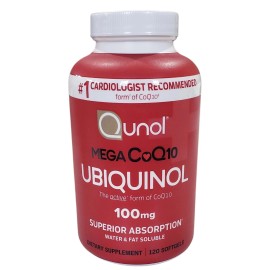Qunol UBIQUINOL Mega CoQ10 100mg Qunol #1 Heart Vascular 120 Ct Blood Pressure 11/27