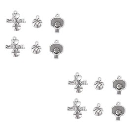 COHEALI 12pcs Basketball Charms Necklace Alloy Sports Pendants for Couples Love Basketball for Men Women Boys Girls for Valentine Day Birthdays and Sports Enthusiasts