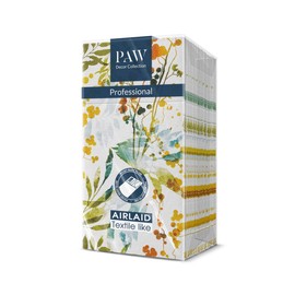 PAW - Airlaid Napkins - Fabric-Like (1/8 Pocket) I Pack of 25 I Ideal for Wedding, Christening, Communion, Birthday I High-Quality Table Decoration Fabric Napkins - Watercolour Leaves I Watercolour