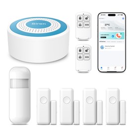 XNY Smart Home Security Systems, Wireless Home alarm systems with 4 Door and Window Sensors, 1 Motion Detector, 2 Remotes, 2.4GHz WiFi, APP Notification, Compatible with Alexa and Google Assistant