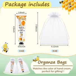 Swiffen 48 Sets Honey Hand Cream Gifts Bulk Bee Baby Shower Favors for Guest a Little Honey Is on The Way Thank You for Bee-ing Here Travel Size Lotion with Organza Bags