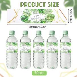 URROMA Wedding Water Bottle Labels Thank You, 50 Pcs Late Summer Leaf Bottle Labels for Birthday Baby Shower