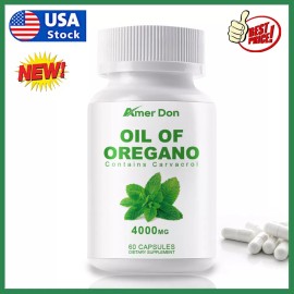 4000mg Pure Wild Oregano Oil Capsules High Strength Carvacrol 100% Natural USA