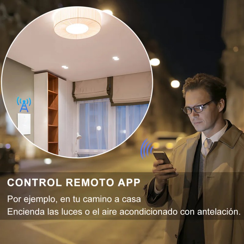 MOYAC Interruptor Inteligente Wi-fi De 1 Vías Blanco Sin Neutro