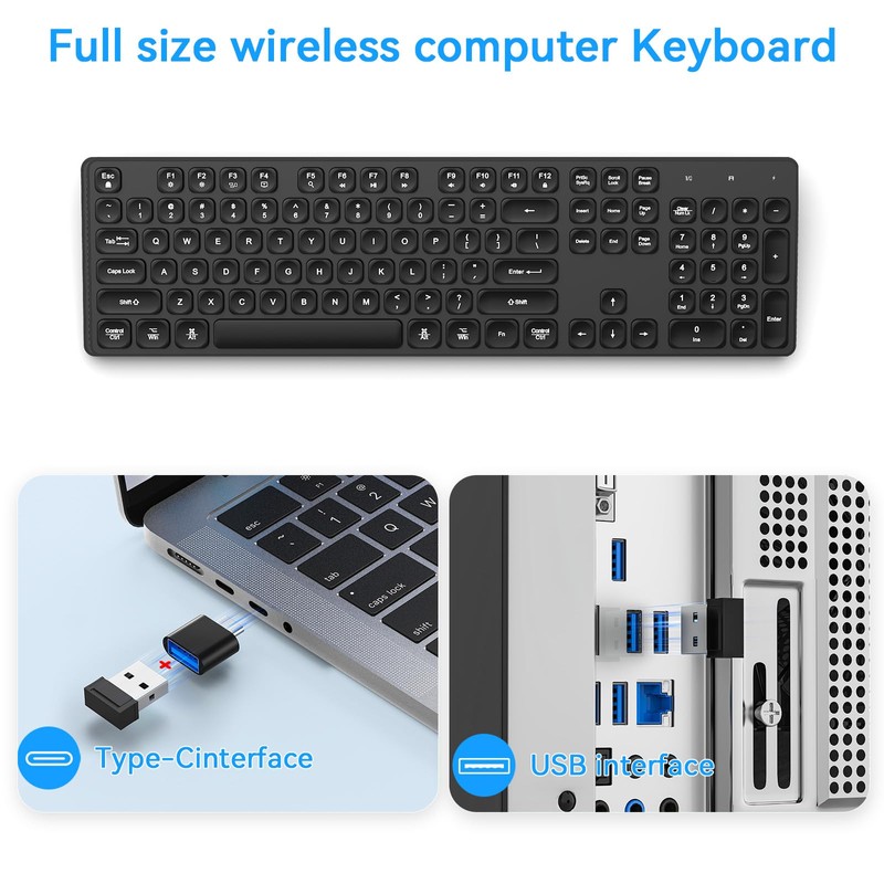 B.FRIENDIT Rechargeable Wireless Keyboard for Mac and Windows, Ultra Slim