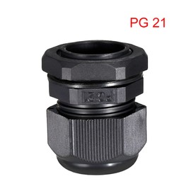 sourcing map PG21 Cable Gland Waterproof Plastic Joint Adjustable Locknut Black for 13mm-18mm Dia Cable Wire 3Pcs