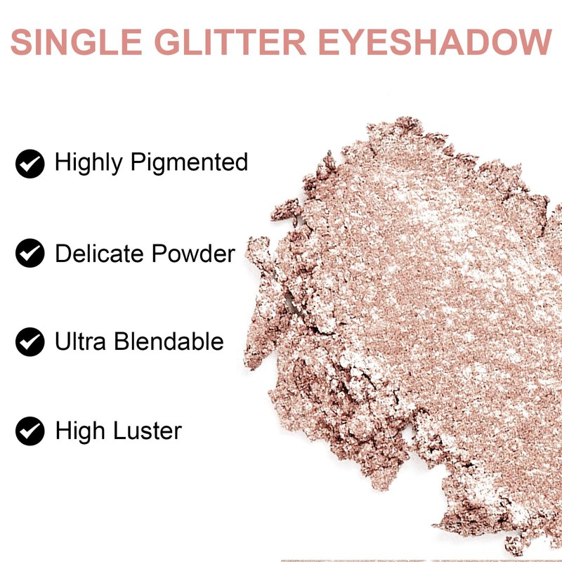 BelleVive Glitter Eyeshadow, Light Eyeshadow, Pressed Glitter Eyeshadow, Glitter Matte