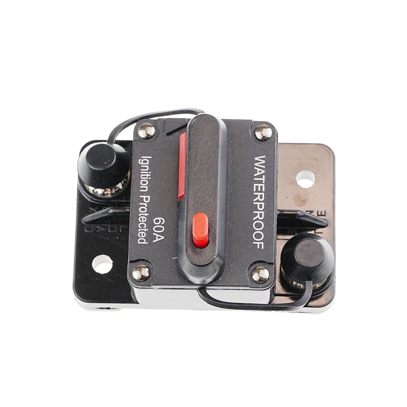LEVANLIGHTING 2Pcs 60Amp Circuit Breaker DC 12V-48V with Inline Fuse
