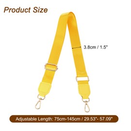 sourcing map Wide Shoulder Strap, 3.8cm Adjustable Purse Strap Replacement Crossbody Strap for Shoulder Bag Wallets, Yellow, Gold Square Mouth Buckle
