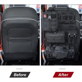 Organizador táctico universal para asiento trasero de vehículo con 5 bolsas Molle para asiento de camión, organizador táctico para coche, camión, Ford, Jeep vehículo