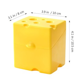 Ciieeo Plastic Cheese Storage Containers with Lid Cheese Slice Holder Cheese Box Food Storage Container for Fridge Yellow
