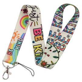 Autism Awareness Lanyard with Card Holder Cute Rainbow Neck Lanyard Strap for Keys ID Holder Name Tag for Kids Teachers Teens Women Men (Be Kind)