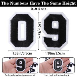 WLLHYF 40 Pcs Iron on Numbers Patches Embroidery Number Patches with Ironed Adhesive 4 Sets Numbers 0-9 Applique for Clothes Backpacks Jeans Hats Shirts Jackets