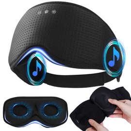 Sleep Headphones Bluetooth 5.4 3D Sleep Mask, up to 15-Hour Stand-by Bluetooth Eye Masks, Wireless Earphones Eye Mask for Sleeping,Cool Tech Gadget Travel Essentials 2 Replaceable 3D Eye Cup pads