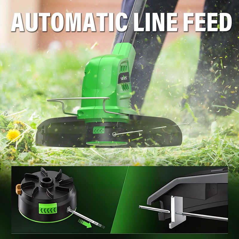 Cordless Weed Wacker 20V, Battery Powered String Trimmer, 10-Inch