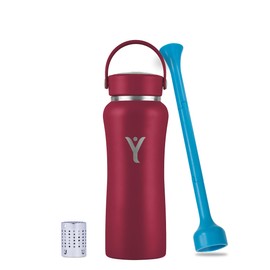 DYLN Alkaline Water Bottle | Portable Hydrogen Water Bottle Creates Hydrogen-Rich Water up to 9.5 pH | Vacuum Insulated Stainless Steel Keeps Water Cold for 24 Hours | 25 oz, Crimson Red