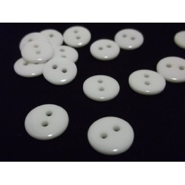 100 White Round 11mm Resin Buttons with 2 Sewing Holes. for Clothes Making, Art, Scrapbooking, and Many Other Crafts