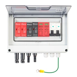 32A 600V DC PV Solar Combiner Box, 2 String 2 in 1 Out Solar Circuit Isolator Combiner Box for Solar Panels, Waterproof & Lightning Protection & Anti-UV Solar