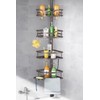 Corner Shower Caddy Tension Pole: Rustproof Stable 4-Tier Bathroom Organizer