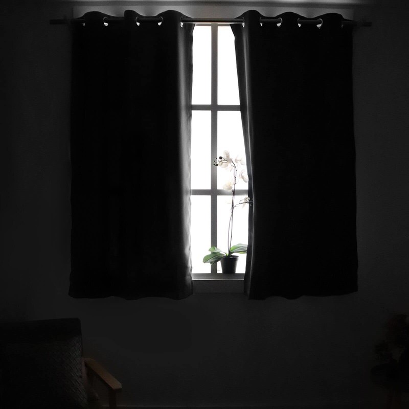 YoungsTex Short Blackout Curtains 45 Inch Length for Kitchen Bathroom