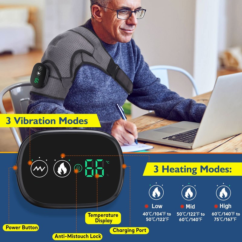 Cordless Shoulder Heating Pad with Massage, FSA Eligible Items List,