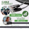 J.H. Company Cable Red Plano Categoria 6 Cat6 Rj45 Utp