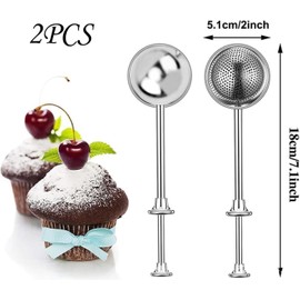 Pack of 2 Tea Infusers for Loose Tea with Telescopic Handle - Stainless Steel Teaballs & Tea Strainer Stainless Steel, Practical Tea Bag for Loose Tea with Fine Filter, Dishwasher Safe & Versatile for