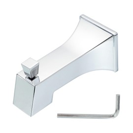 sourcing map Slip on Tub Diverter Spout, Bath Slip-On Tub Spout with Pull-Up Diverter Zinc Alloy Square Bathtub Faucet for 1/2" Water Tube with Hex Wrench and Screw for Bathroom, Chrome Plated