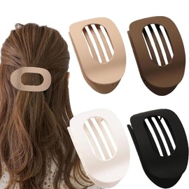 4 PCS Flat Hair Clips, Duckbill Hair Clips for Women, Flat Claw Clip for Thick Hair, Thick Hair, Hair Accessories for Women and Girls, Lightweight Non-Slip with Comb Teeth Strong